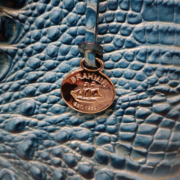 NWT Brahmin Large Duxbury Satchel Lagoon Melbourne with Shoulder strap - Picture 3 of 9